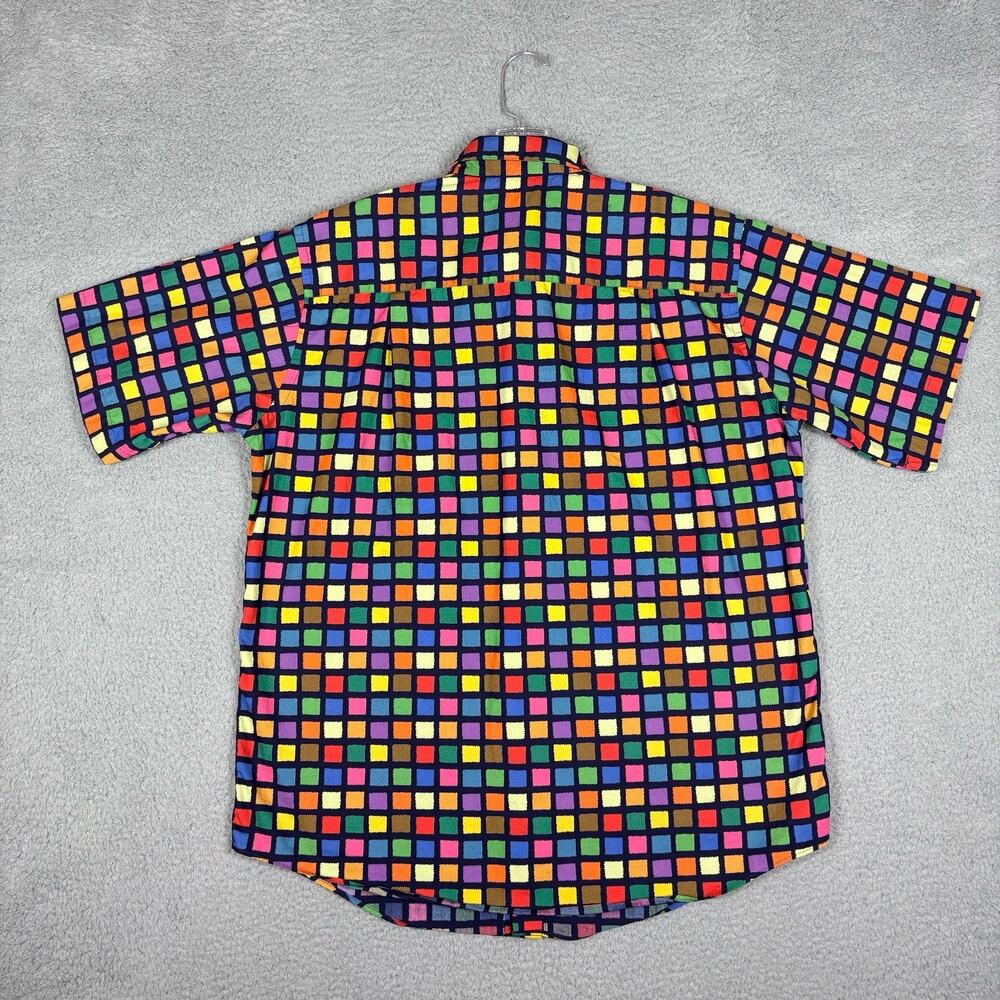 Maus & Hoffman Shirt Men’s Large Multicolored Check Casual Fun Eccentric USA - Picture 6 of 8